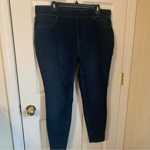 Terra & Sky 1x dark wash pull on skinny jeans